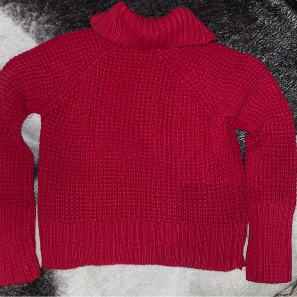 Small Vintage Route 66 Red zip up fold over collar sweater braided cable knot - Picture 8 of 8